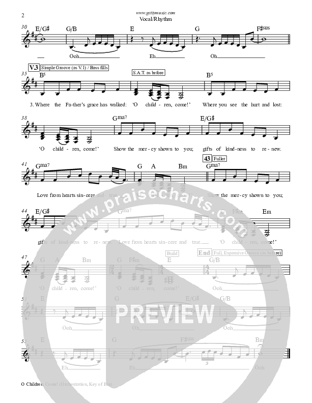 O Children Come Rhythm/Vocal (Keith & Kristyn Getty)