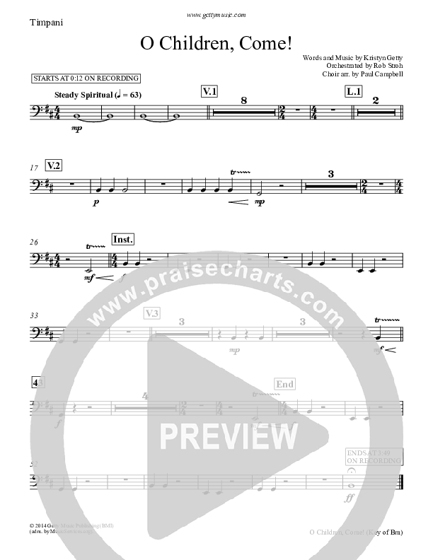 O Children Come Timpani (Keith & Kristyn Getty)