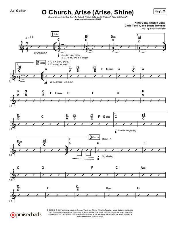 O Church Arise (Arise Shine) Acoustic Guitar (Keith & Kristyn Getty)