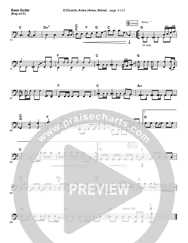 O Church Arise (Arise Shine) Bass Guitar (Keith & Kristyn Getty)