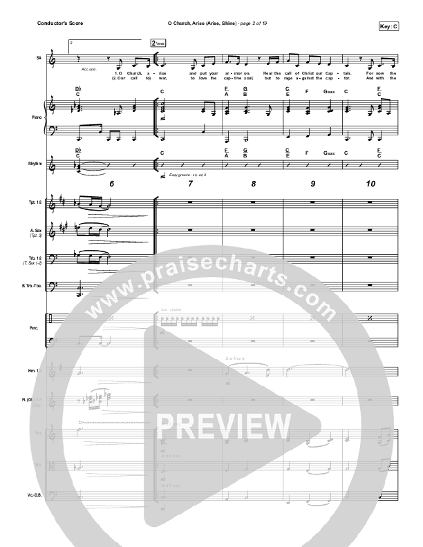 O Church Arise (Arise Shine) Conductor's Score (Keith & Kristyn Getty)