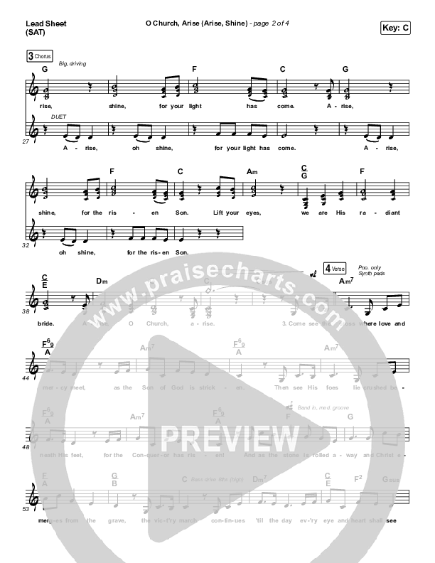 O Church Arise (Arise Shine) Lead & Piano/Vocal (Keith & Kristyn Getty)