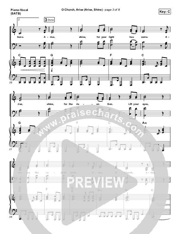 O Church Arise (Arise Shine) Piano/Vocal (SATB) (Keith & Kristyn Getty)