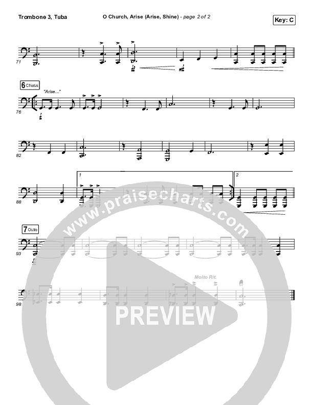 O Church Arise (Arise Shine) Trombone 3/Tuba (Keith & Kristyn Getty)