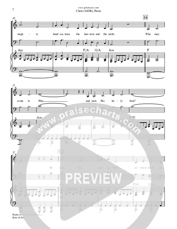 Psalm 24 (The King Of Glory) Choir Vocals (SATB) (Keith & Kristyn Getty)