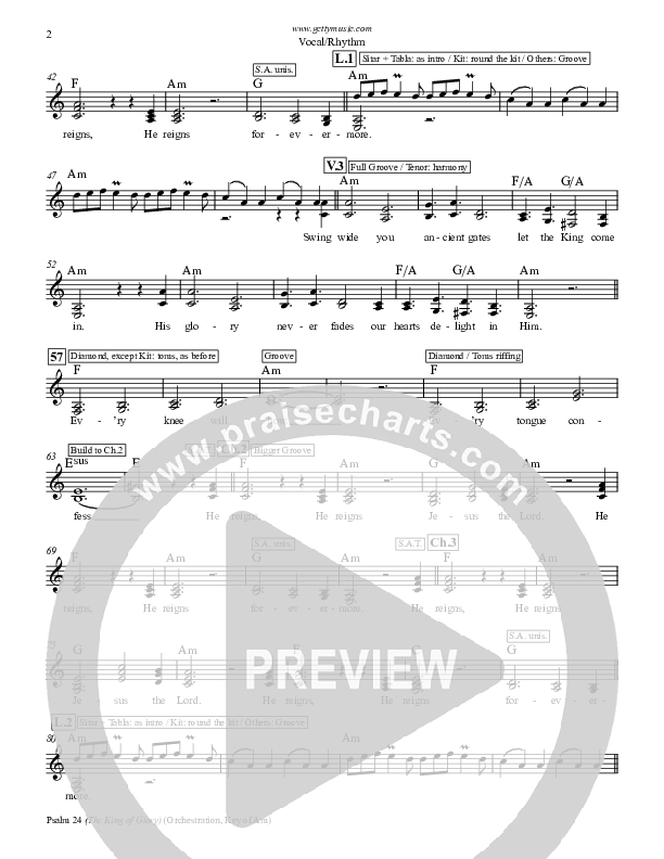 Psalm 24 (The King Of Glory) Rhythm/Vocal (Keith & Kristyn Getty)