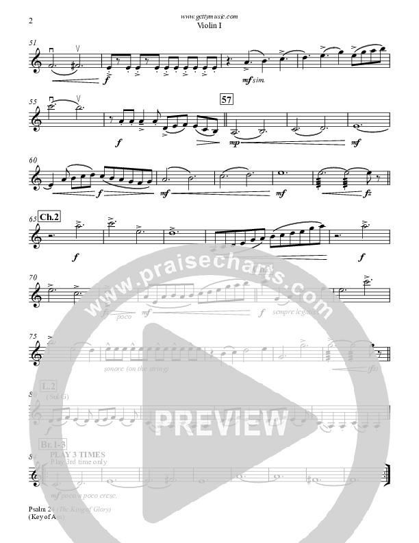 Psalm 24 (The King Of Glory) Violin 1 (Keith & Kristyn Getty)