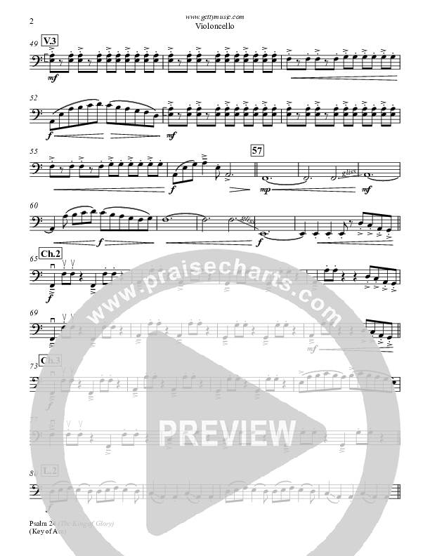 Psalm 24 (The King Of Glory) Violincello (Keith & Kristyn Getty)