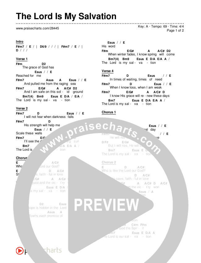 The Lord Is My Salvation Chords & Lyrics (Keith & Kristyn Getty)