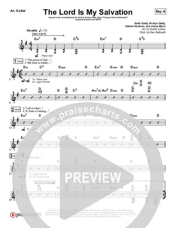 The Lord Is My Salvation Acoustic Guitar (Keith & Kristyn Getty)