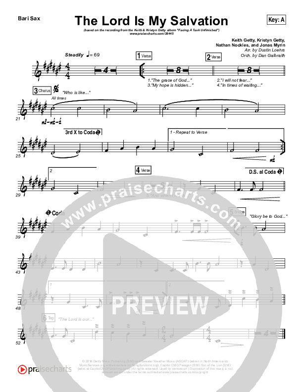 The Lord Is My Salvation Bari Sax (Keith & Kristyn Getty)