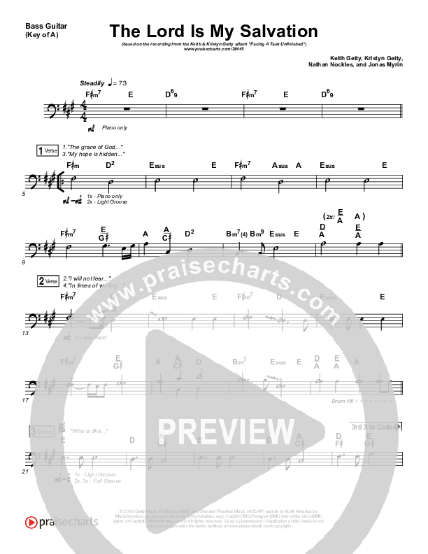 The Lord Is My Salvation Bass Guitar (Keith & Kristyn Getty)