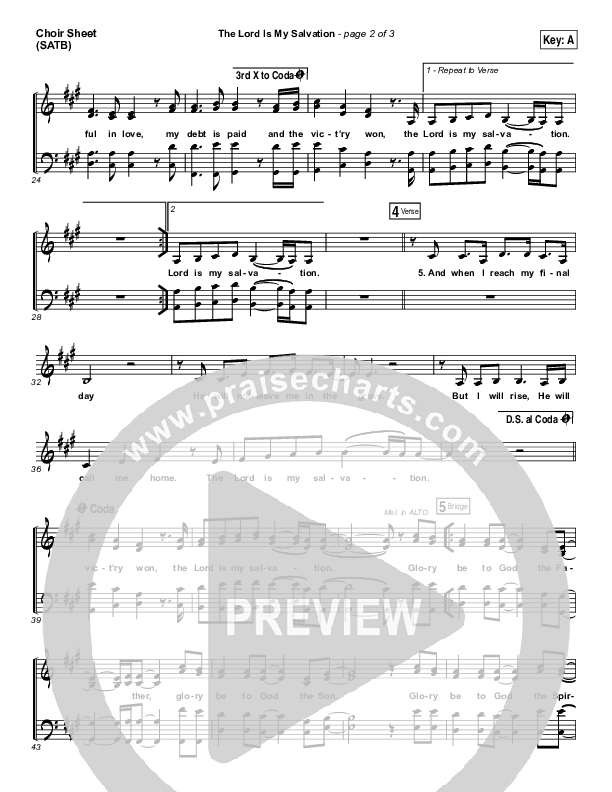 The Lord Is My Salvation Choir Sheet (SATB) (Keith & Kristyn Getty)
