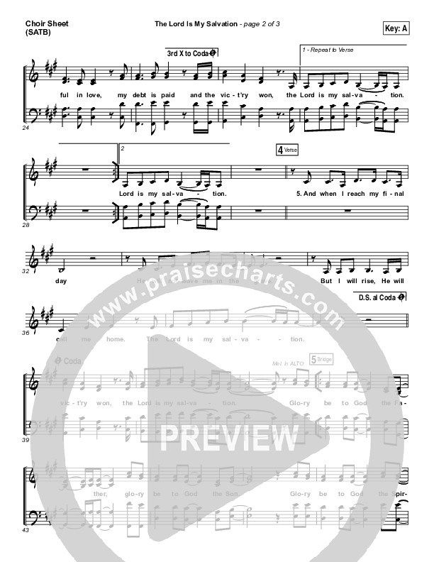 The Lord Is My Salvation Choir Vocals (SATB) (Keith & Kristyn Getty)