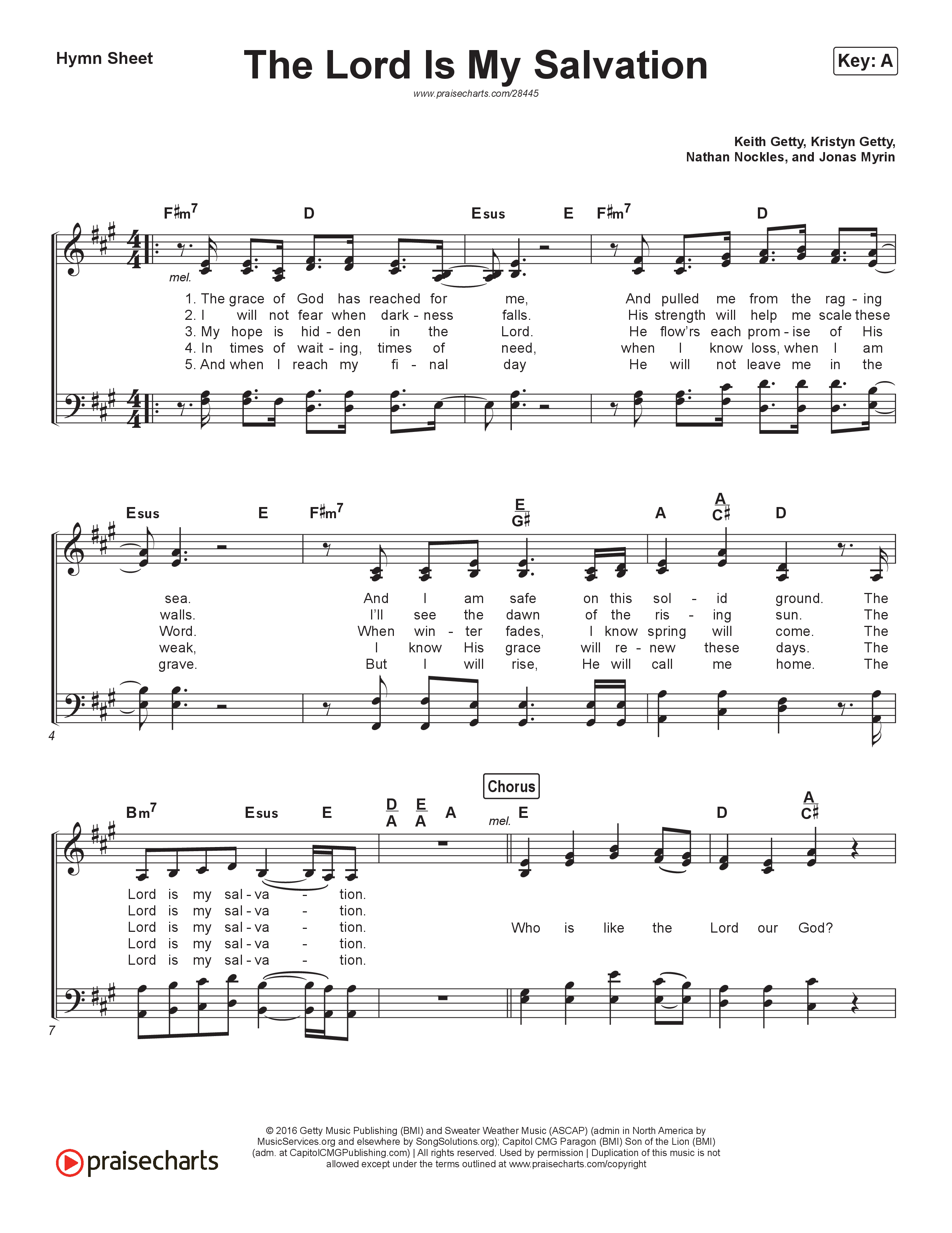 The Lord Is My Salvation Hymn Sheet (Keith & Kristyn Getty)
