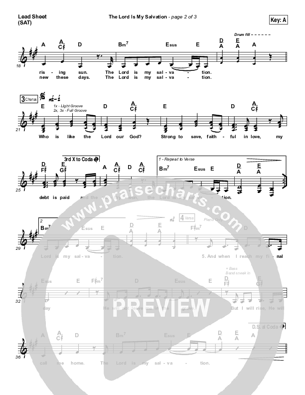 The Lord Is My Salvation Lead Sheet (SAT) (Keith & Kristyn Getty)