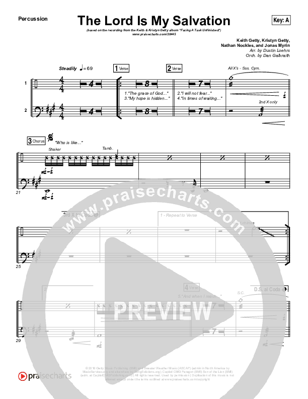 The Lord Is My Salvation Percussion (Keith & Kristyn Getty)