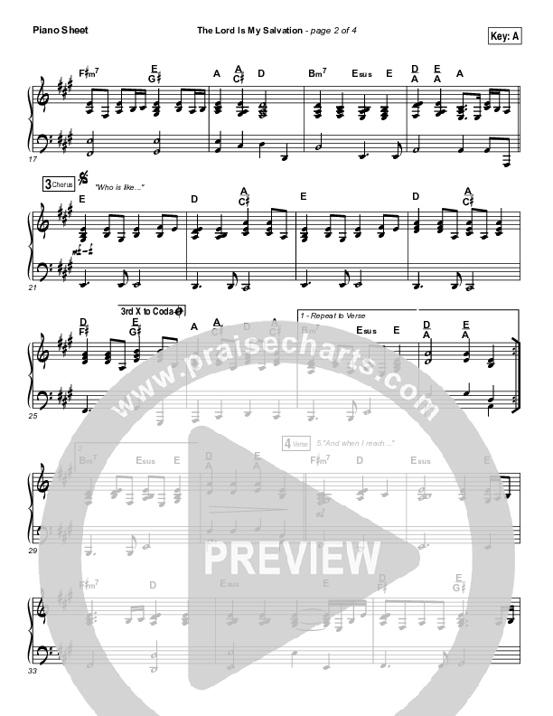 The Lord Is My Salvation Piano Sheet (Keith & Kristyn Getty)