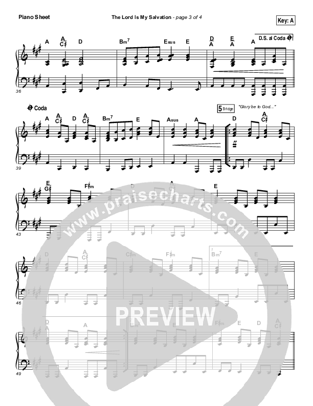 The Lord Is My Salvation Piano Sheet (Keith & Kristyn Getty)