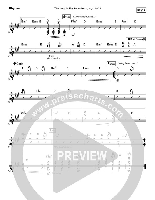 The Lord Is My Salvation Rhythm Chart (Keith & Kristyn Getty)