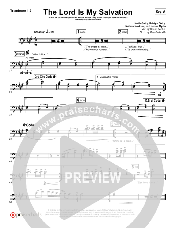 The Lord Is My Salvation Trombone 1/2 (Keith & Kristyn Getty)