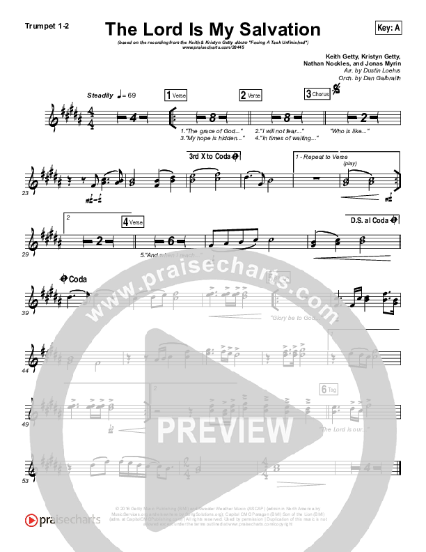 The Lord Is My Salvation Trumpet 1,2 (Keith & Kristyn Getty)