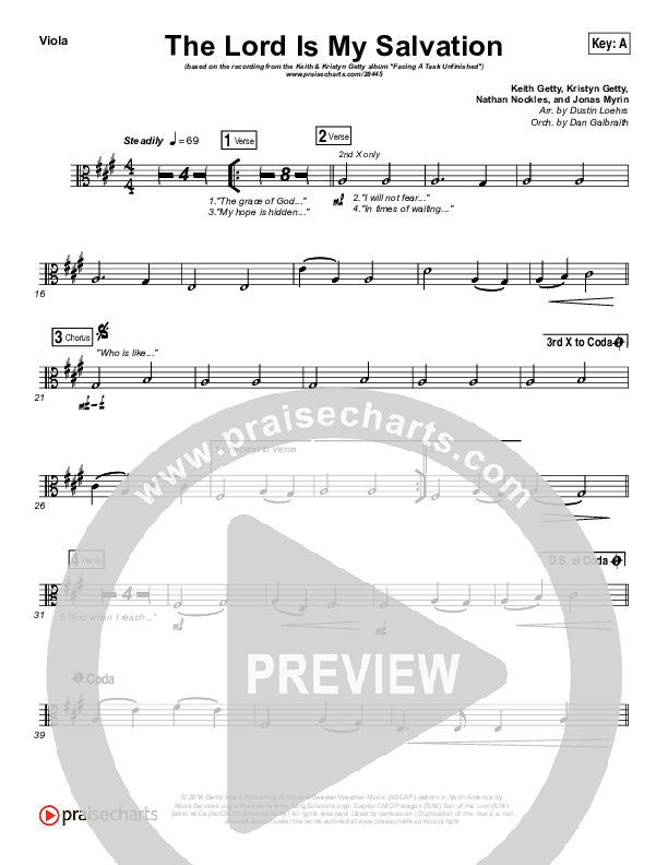 The Lord Is My Salvation Viola (Keith & Kristyn Getty)