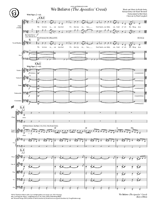 We Believe (Apostles Creed) Conductor's Score (Keith & Kristyn Getty)