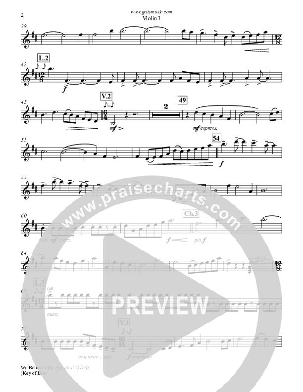 We Believe (Apostles Creed) Violin 1 (Keith & Kristyn Getty)