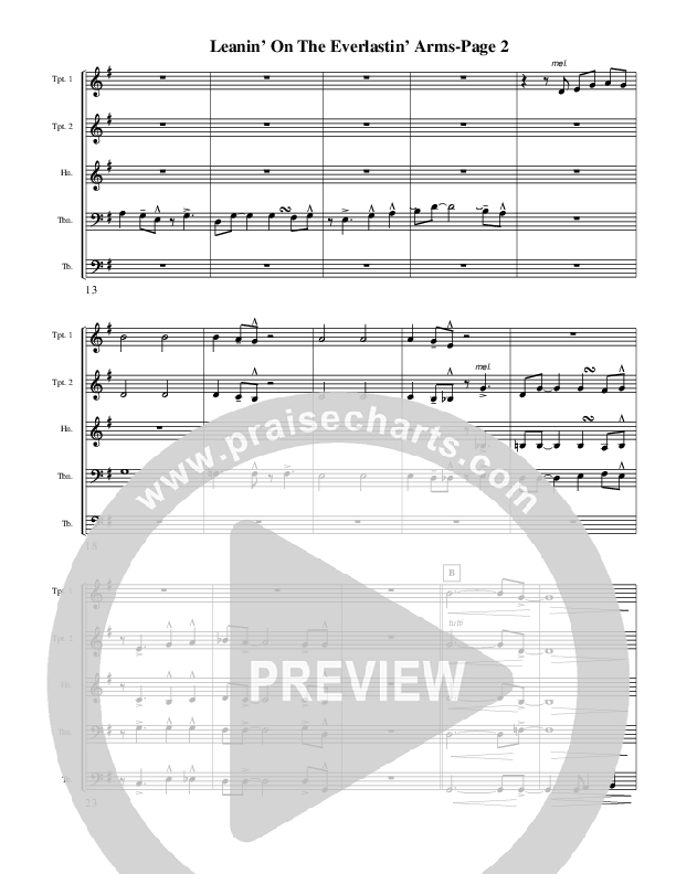 Leanin' On The Everlastin' Arms (Instrumental) Conductor's Score (AnderKamp Music)