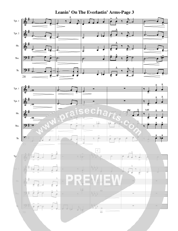 Leanin' On The Everlastin' Arms (Instrumental) Conductor's Score (AnderKamp Music)