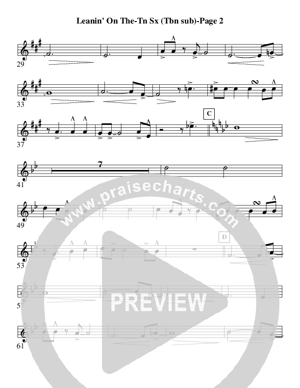 Leanin' On The Everlastin' Arms (Instrumental) Tenor Sax 2 (AnderKamp Music)