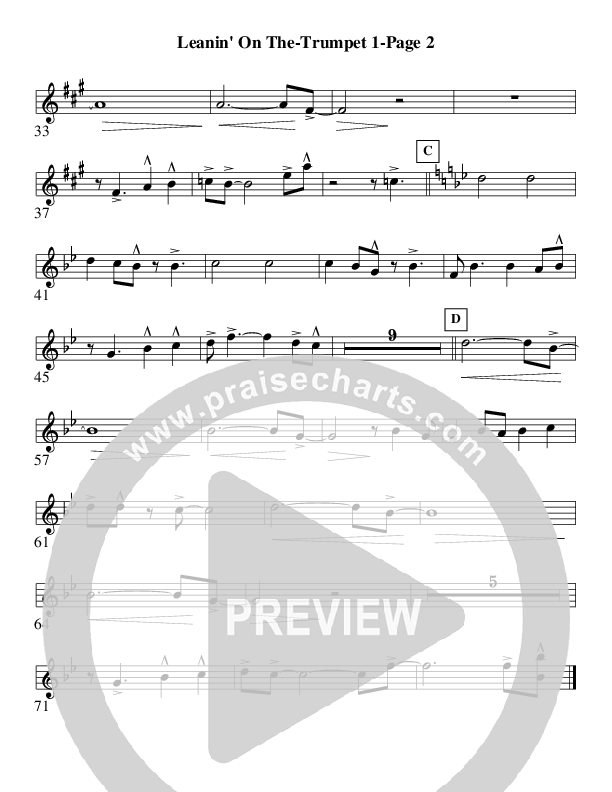 Leanin' On The Everlastin' Arms (Instrumental) Trumpet 1 (AnderKamp Music)