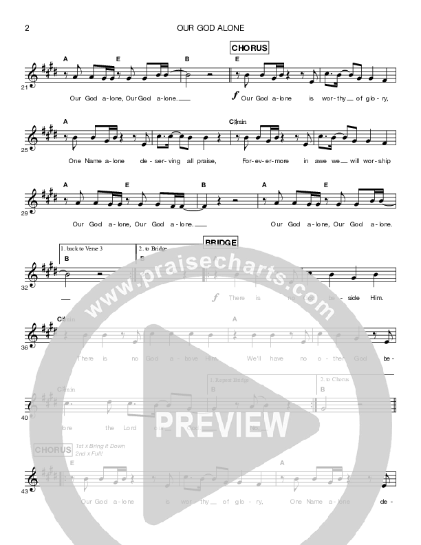 Our God Alone Lead Sheet (Shelly E. Johnson)
