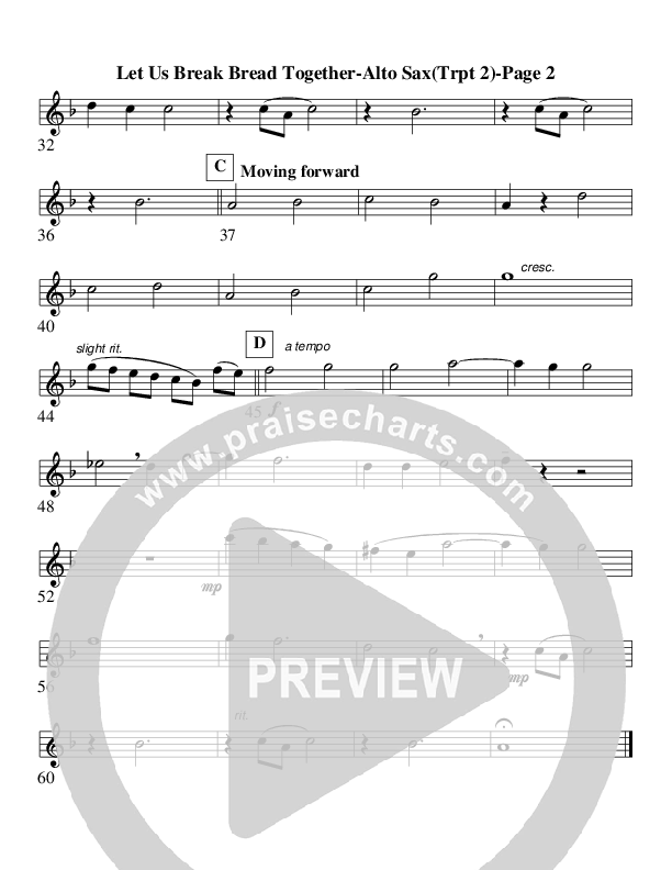 Let Us Break Bread Together (Instrumental) Alto Sax (AnderKamp Music)