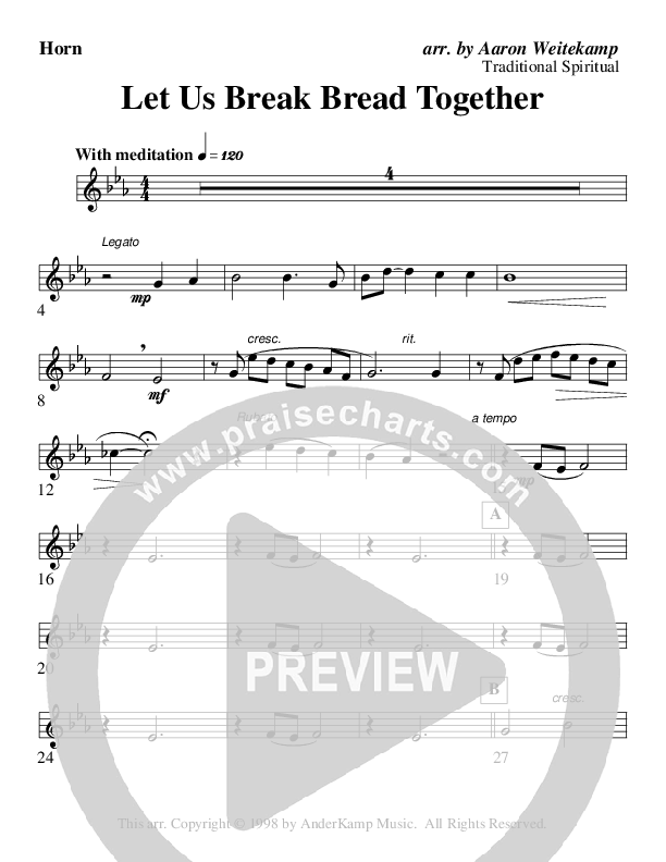 Let Us Break Bread Together (Instrumental) French Horn (AnderKamp Music)