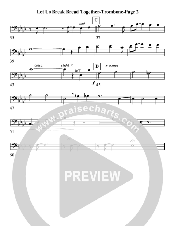 Let Us Break Bread Together (Instrumental) Trombone (AnderKamp Music)