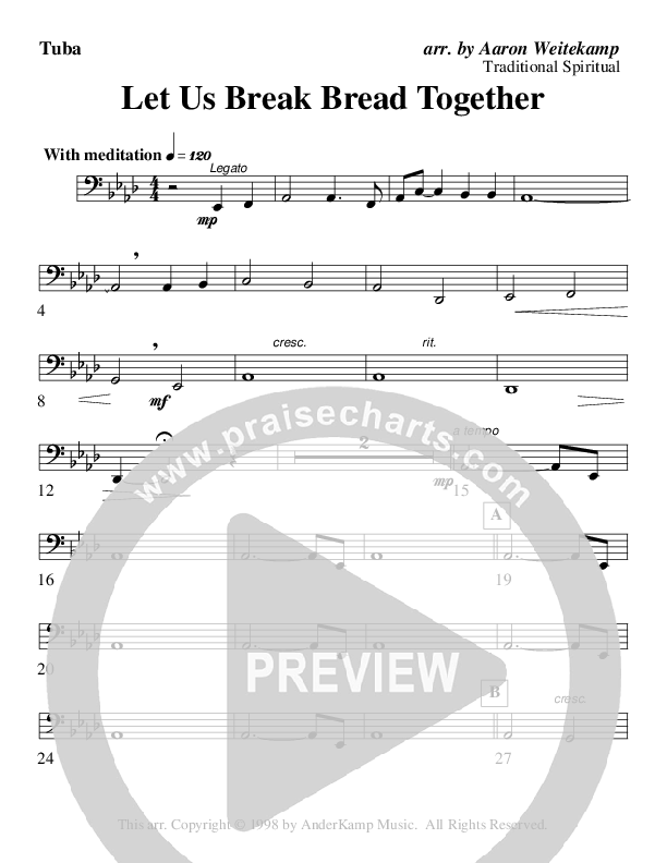 Let Us Break Bread Together (Instrumental) Tuba (AnderKamp Music)