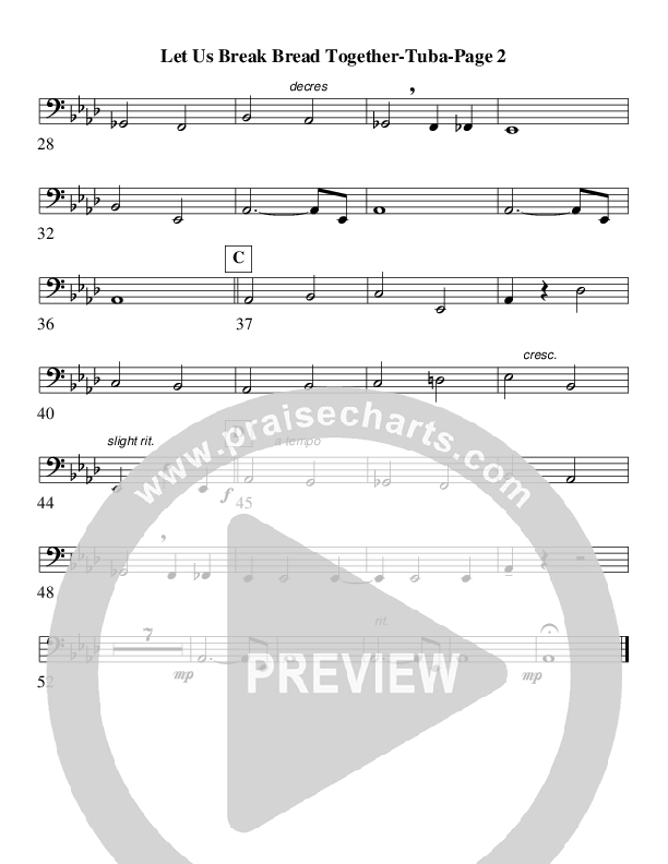 Let Us Break Bread Together (Instrumental) Tuba (AnderKamp Music)