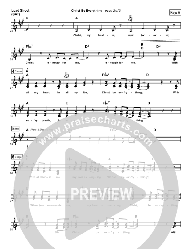 Christ Be Everything Lead Sheet (Shelly E. Johnson)