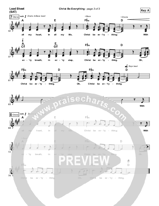 Christ Be Everything Lead Sheet (Shelly E. Johnson)