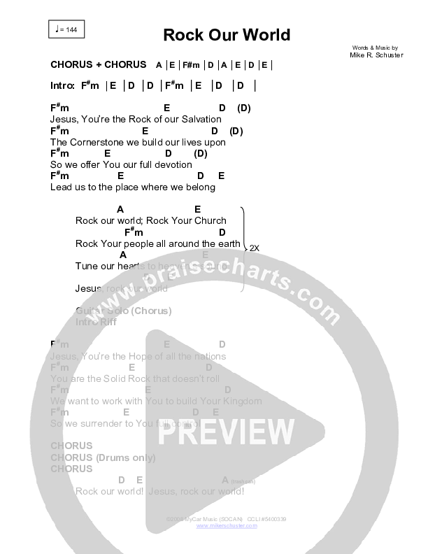 Rock Our World Chords & Lyrics (Mike Schuster)