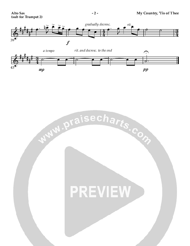 My Country Tis Of Thee (Instrumental) Alto Sax (AnderKamp Music)
