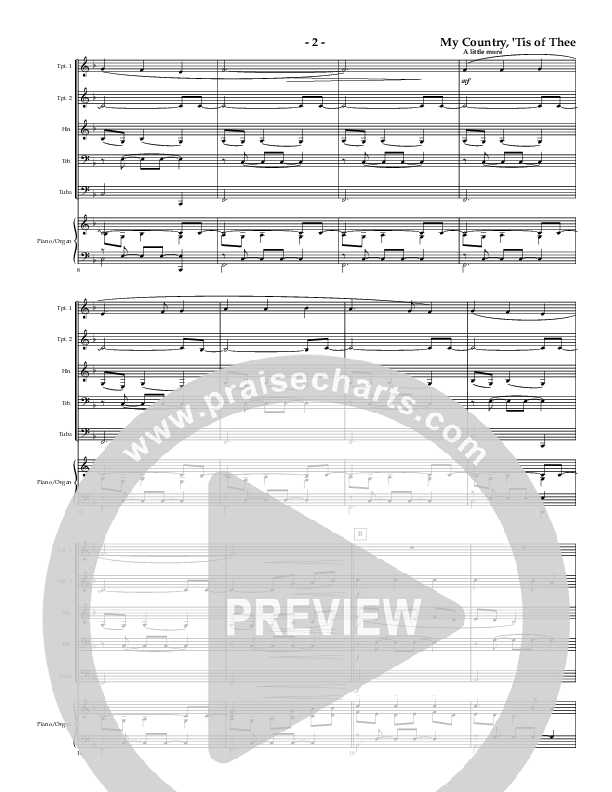 My Country Tis Of Thee (Instrumental) Conductor's Score (AnderKamp Music)