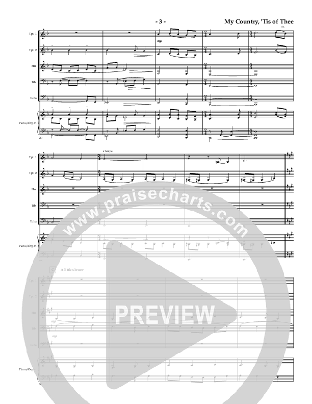 My Country Tis Of Thee (Instrumental) Conductor's Score (AnderKamp Music)
