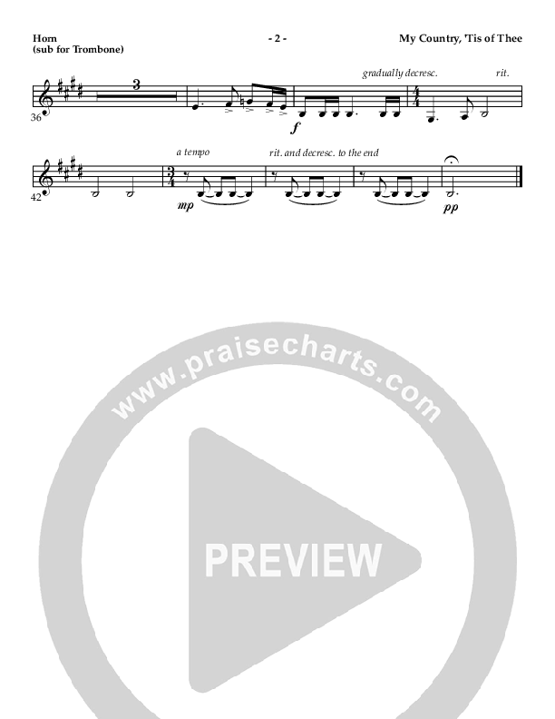 My Country Tis Of Thee (Instrumental) French Horn 2 (AnderKamp Music)