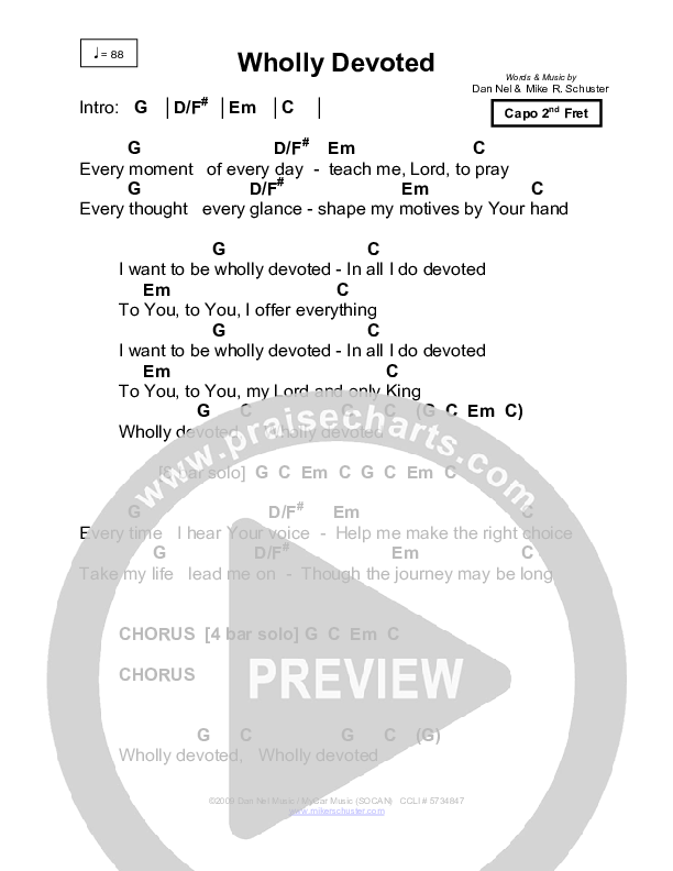 Wholly Devoted Chords & Lyrics (Mike Schuster)
