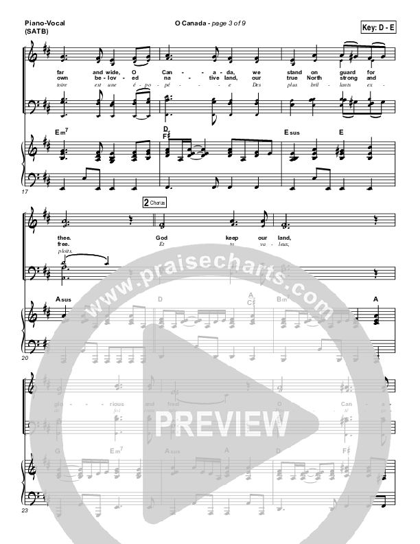 O Canada Piano/Vocal Pack (PraiseCharts Band)