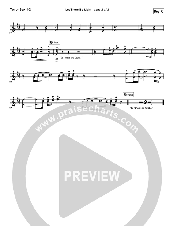 Let There Be Light Tenor Sax 1/2 (Bryan & Katie Torwalt)