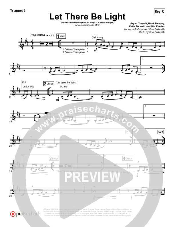 Let There Be Light Trumpet 3 (Bryan & Katie Torwalt)